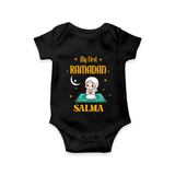 Ramadan Special Custom Name Kids Romper girl version - BLACK - New Born (Chest 14")