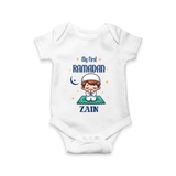 Ramadan Special Custom Name Kids Romper boy version - WHITE - New Born (Chest 14")