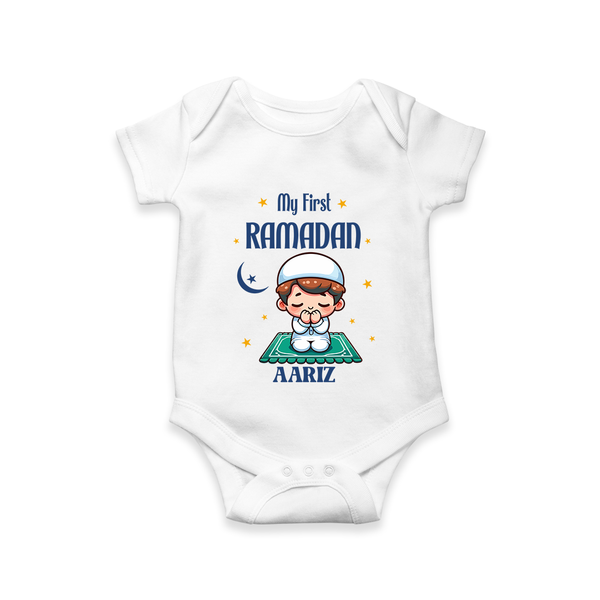 My First Ramadan - Cherishing Every Moment With Our Customized Romper For Babies With Name - WHITE - 0 - 3 Months Old (Chest 16")