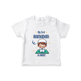 My First Ramadan - Cherishing Every Moment With Our Customized T-Shirt For Kids With Name - WHITE - 0-5 Months Old (Chest 17")