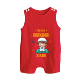 Ramadan Special Custom Name Kids Romper Suit boy version - RED - 0 - 5 Months Old (Chest 18")