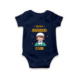 Ramadan Special Custom Name Kids Romper boy version - NAVY BLUE - New Born (Chest 14")