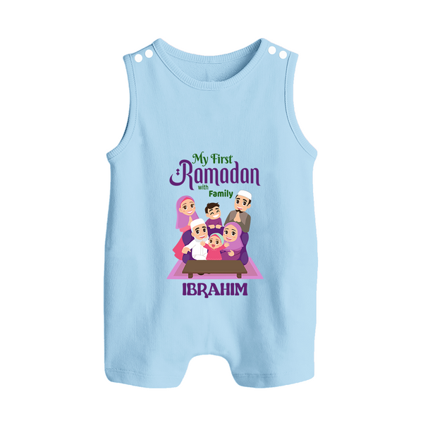 Personalised My First Ramadan Celebration Romper Suit for Kids - BABY BLUE - 0 - 5 Months Old (Chest 18")