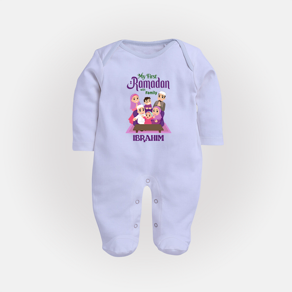 Personalised My First Ramadan Celebration Fullbody Suit for Kids - BABY BLUE - New Born (Chest 7.5")