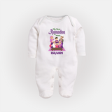 Personalised My First Ramadan Celebration Fullbody Suit for Kids - WHITE - New Born (Chest 7.5")