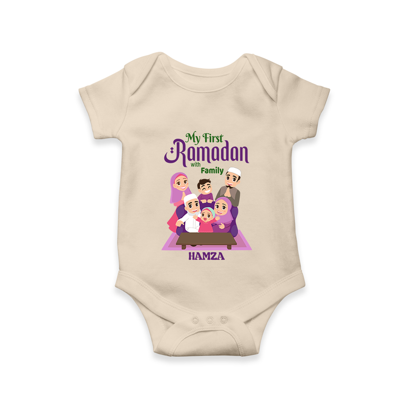 My First Ramadan - Filled with Gratitude With Our Customized Romper For Babies With Name - IVORY - 0 - 3 Months Old (Chest 16")