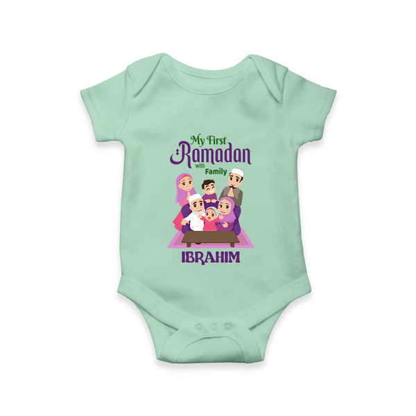 Personalised My First Ramadan Celebration Romper for Kids - MINT GREEN - New Born (Chest 14")