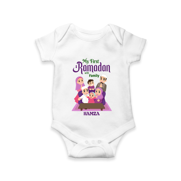 My First Ramadan - Filled with Gratitude With Our Customized Romper For Babies With Name - WHITE - 0 - 3 Months Old (Chest 16")