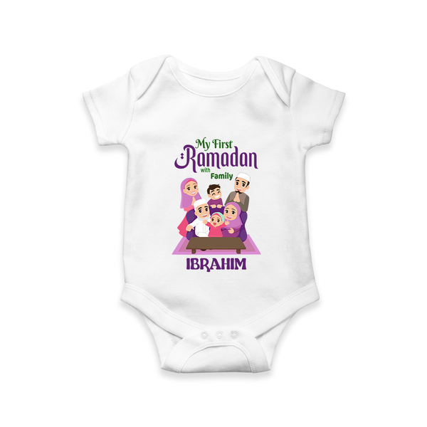 Personalised My First Ramadan Celebration Romper for Kids - WHITE - New Born (Chest 14")
