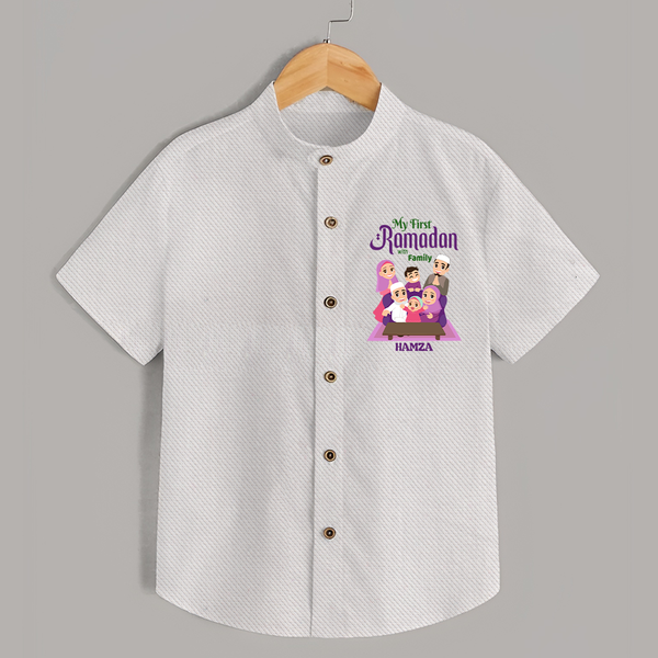 My First Ramadan - Filled with Gratitude With Our Customized Shirt For Kids With Name - WHITE - 0 - 6 Months Old (Chest 23")