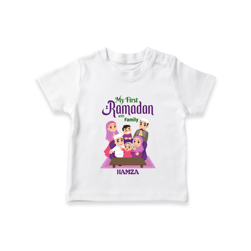 My First Ramadan - Filled with Gratitude With Our Customized T-Shirt For Kids With Name - WHITE - 0-5 Months Old (Chest 17")