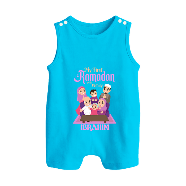Personalised My First Ramadan Celebration Romper Suit for Kids - SKY BLUE - 0 - 5 Months Old (Chest 18")