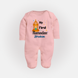 My First Ramadan - A Heart Full of Peace With Our Customized Sleep Suit For Babies With Name - BABY PINK - New Born (Chest 7.5")