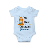 My First Ramadan - A Heart Full of Peace With Our Customized Romper For Babies With Name - BABY BLUE - 0 - 3 Months Old (Chest 16")