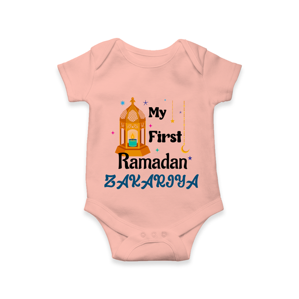 My First Ramadan Gift Romper - PEACH - New Born (Chest 14")
