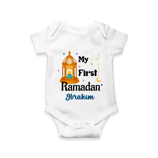 My First Ramadan - A Heart Full of Peace With Our Customized Romper For Babies With Name - WHITE - 0 - 3 Months Old (Chest 16")