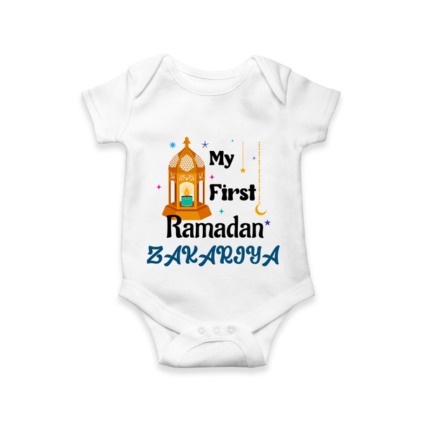 My First Ramadan Gift Romper - WHITE - New Born (Chest 14")