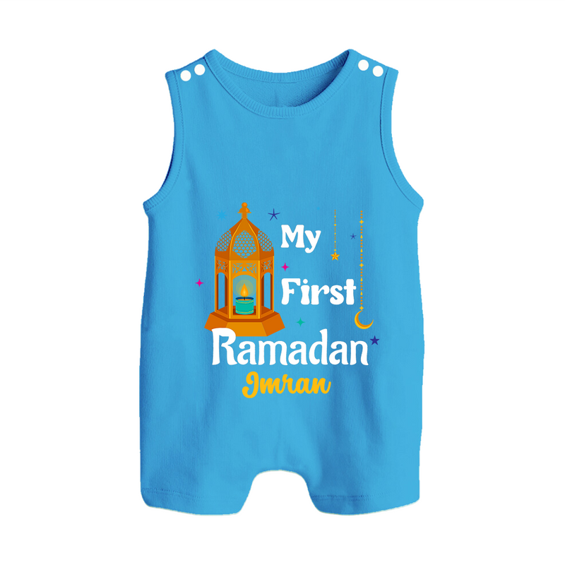 My First Ramadan - A Heart Full of Peace With Our Customized Romper Suit For Babies With Name - ROYAL BLUE - 0 - 5 Months Old (Chest 18")