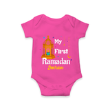 My First Ramadan - A Heart Full of Peace With Our Customized Romper For Babies With Name - HOT PINK - 0 - 3 Months Old (Chest 16")