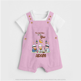 Personalised “I’m Here for Iftar” Kids Dungaree with Name - BABY PINK - 0 - 5 Months Old (Chest 18")