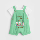 Personalised “I’m Here for Iftar” Kids Dungaree with Name - GREEN - 0 - 5 Months Old (Chest 18")