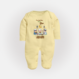 Personalised “I’m Here for Iftar” Kids Fullbody Suit with Name - PASTEL YELLOW - New Born (Chest 7.5")