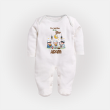 Personalised “I’m Here for Iftar” Kids Fullbody Suit with Name - WHITE - New Born (Chest 7.5")