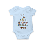 Personalised “I’m Here for Iftar” Kids Romper with Name - BABY BLUE - New Born (Chest 14")