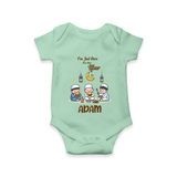 Personalised “I’m Here for Iftar” Kids Romper with Name - MINT GREEN - New Born (Chest 14")