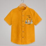 I'm Just Here For The Iftar - Ramadan Themed Customized Shirt For Kids With Name - CHROME YELLOW - 0 - 6 Months Old (Chest 23")