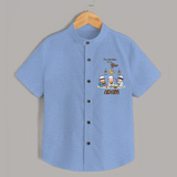 Personalised “I’m Here for Iftar” Kids Shirt with Name - SKY BLUE - 0 - 6 Months Old (Chest 23")