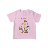 Personalised “I’m Here for Iftar” Kids T-Shirt with Name - BABY PINK - 0-5 Months Old (Chest 17")