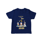 Personalised “I’m Here for Iftar” Kids T-Shirt with Name - NAVY BLUE - 0-5 Months Old (Chest 17")