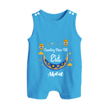  Counting Stars Till Eid - Ramadan Themed Customized Romper Suit For Babies With Name - ROYAL BLUE - 0 - 5 Months Old (Chest 18")