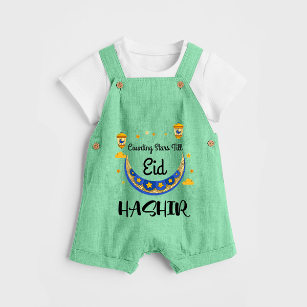Counting Stars Till Eid Personalised Kids Dungaree - GREEN - 0 - 5 Months Old (Chest 18")