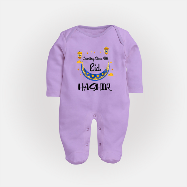 Counting Stars Till Eid Personalised Kids Fullbody Suit - LILAC - New Born (Chest 7.5")