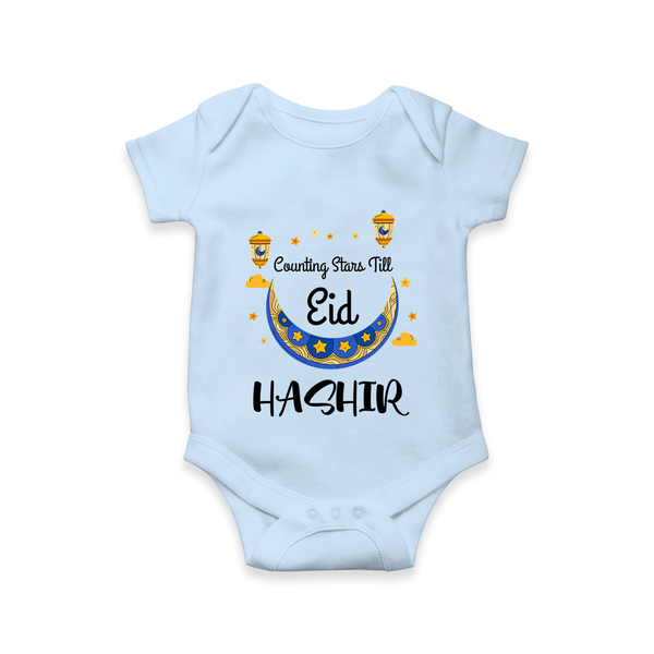 Counting Stars Till Eid Personalised Kids Romper - BABY BLUE - New Born (Chest 14")