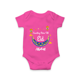  Counting Stars Till Eid - Ramadan Themed Customized Romper For Babies With Name - HOT PINK - 0 - 3 Months Old (Chest 16")