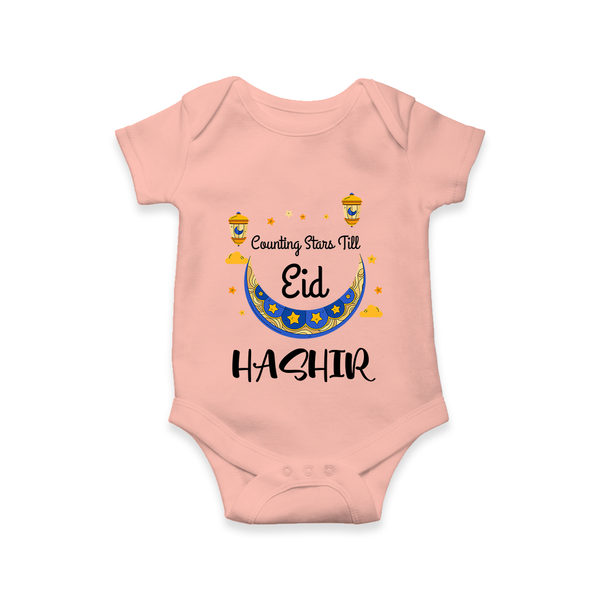 Counting Stars Till Eid Personalised Kids Romper - PEACH - New Born (Chest 14")