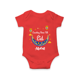  Counting Stars Till Eid - Ramadan Themed Customized Romper For Babies With Name - RED - 0 - 3 Months Old (Chest 16")