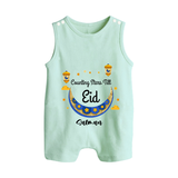  Counting Stars Till Eid - Ramadan Themed Customized Romper Suit For Babies With Name - MINT GREEN - 0 - 5 Months Old (Chest 18")