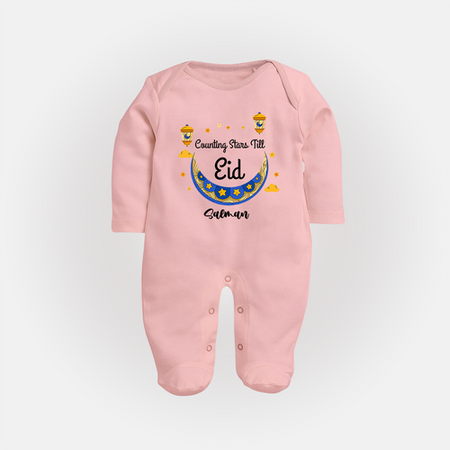 Counting Stars Till Eid - Ramadan Themed Customized Sleep Suit For Babies With Name