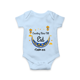  Counting Stars Till Eid - Ramadan Themed Customized Romper For Babies With Name - BABY BLUE - 0 - 3 Months Old (Chest 16")