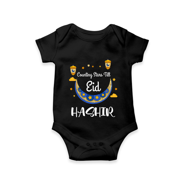 Counting Stars Till Eid Personalised Kids Romper - BLACK - New Born (Chest 14")