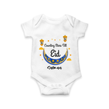  Counting Stars Till Eid - Ramadan Themed Customized Romper For Babies With Name - WHITE - 0 - 3 Months Old (Chest 16")