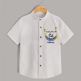  Counting Stars Till Eid - Ramadan Themed Customized Shirt For Kids With Name - WHITE - 0 - 6 Months Old (Chest 23")