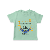  Counting Stars Till Eid - Ramadan Themed Customized T-Shirt For Kids With Name - MINT GREEN - 0-5 Months Old (Chest 17")