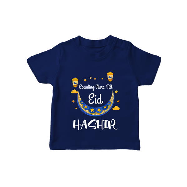 Counting Stars Till Eid Personalised Kids T-Shirt - NAVY BLUE - 0-5 Months Old (Chest 17")