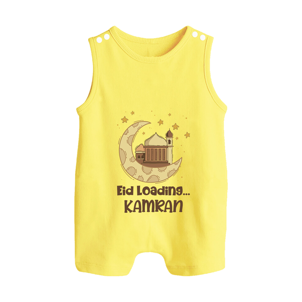 Eid Loading… Personalised Kids Romper Suit with Name - PASTEL YELLOW - 0 - 5 Months Old (Chest 18")