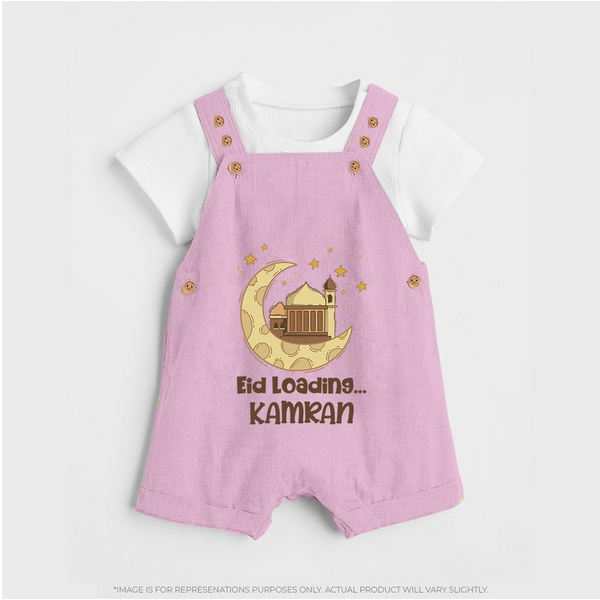 Eid Loading… Personalised Kids Dungaree with Name - BABY PINK - 0 - 5 Months Old (Chest 18")